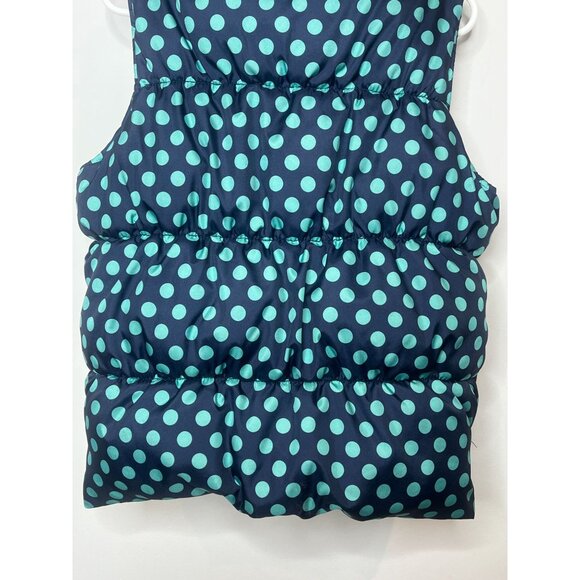 Old Navy Girls Blue Polka Dot Puffer Vest Size 8 | Frost Free Winter Layer - Picture 8 of 16